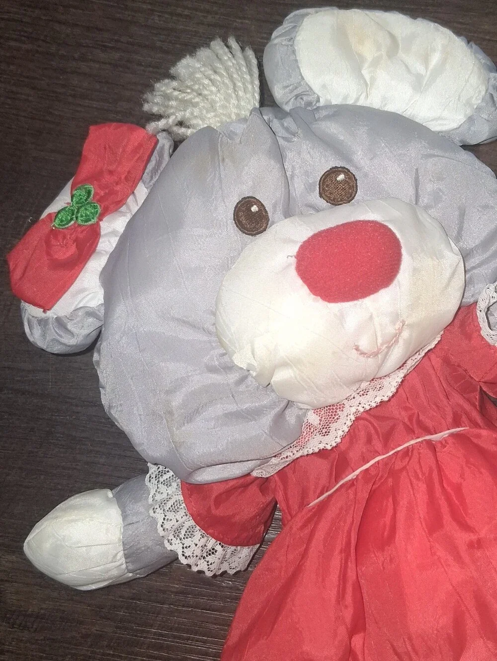 vintage 1988 Fisher-Price Puffalump Christmas mouse,